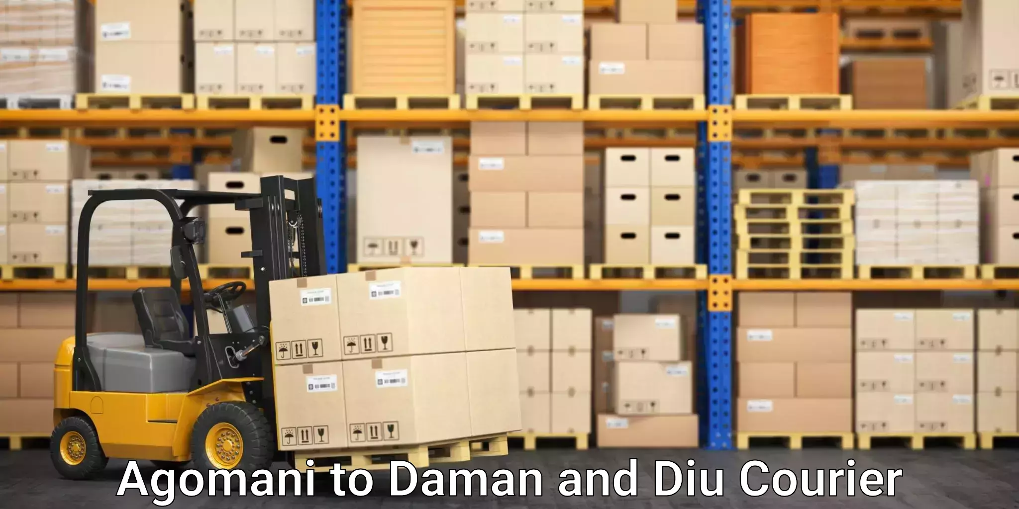 Business delivery service Agomani to Daman and Diu