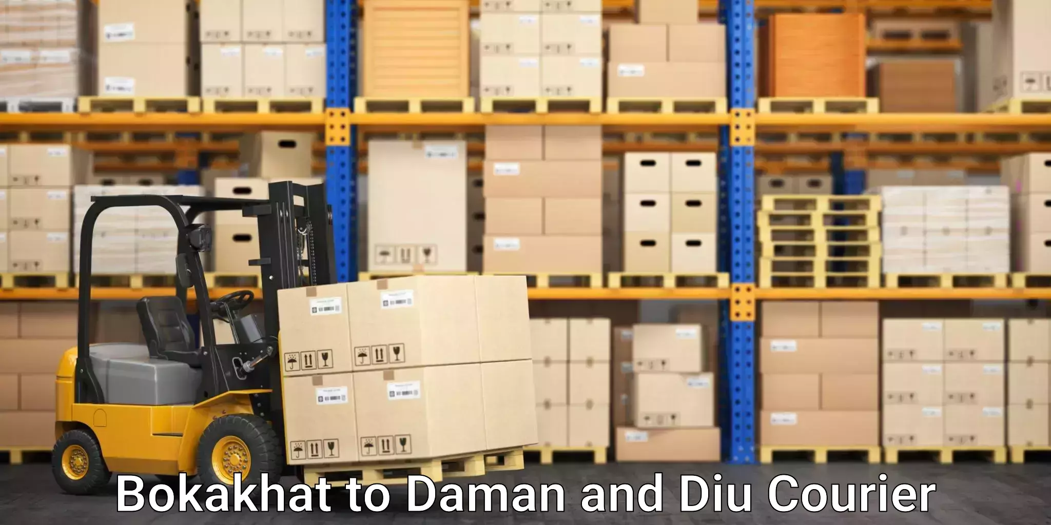 Express delivery capabilities Bokakhat to Daman and Diu