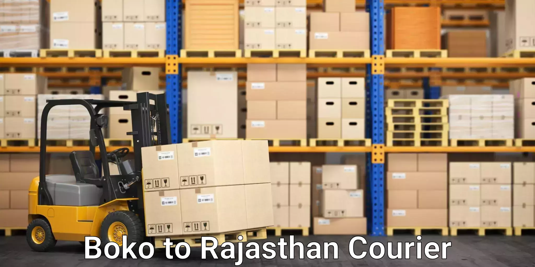 High value parcel delivery Boko to Rajasthan