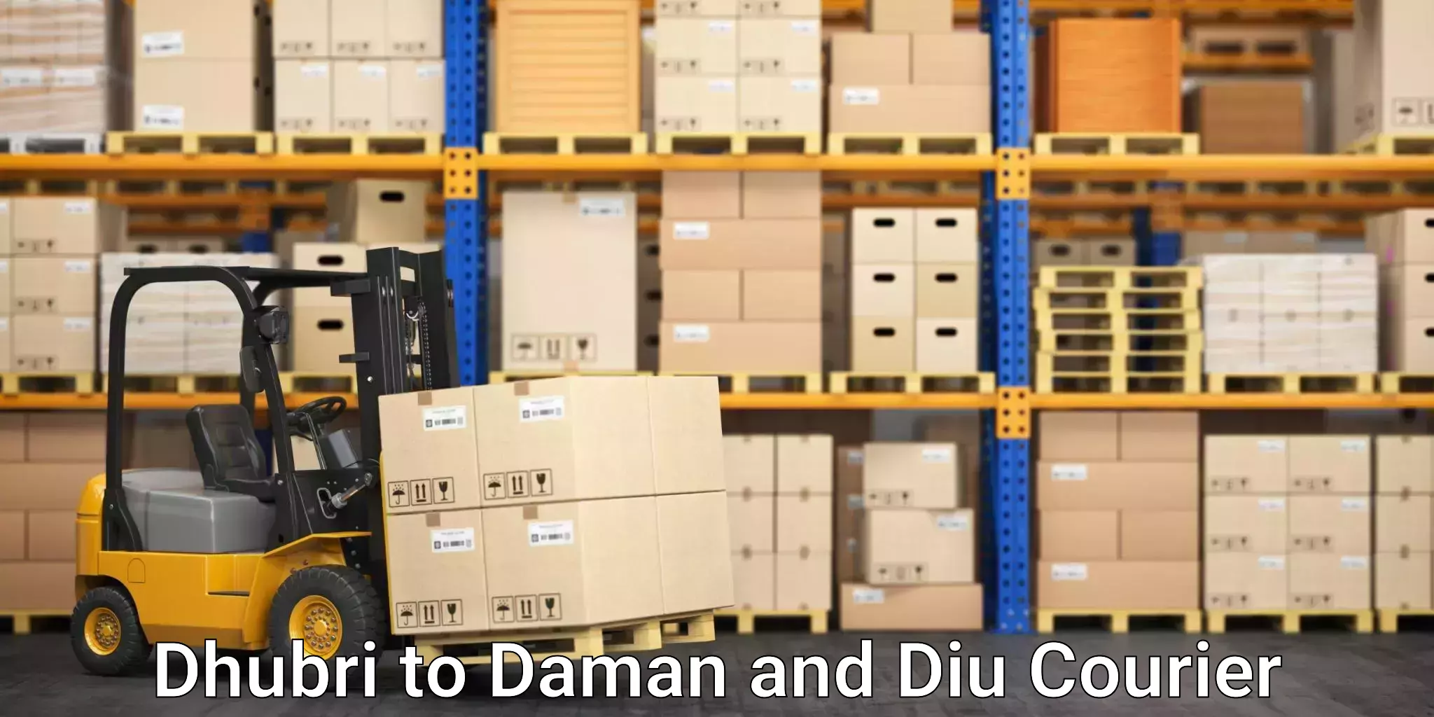 Full-service courier options Dhubri to Daman and Diu