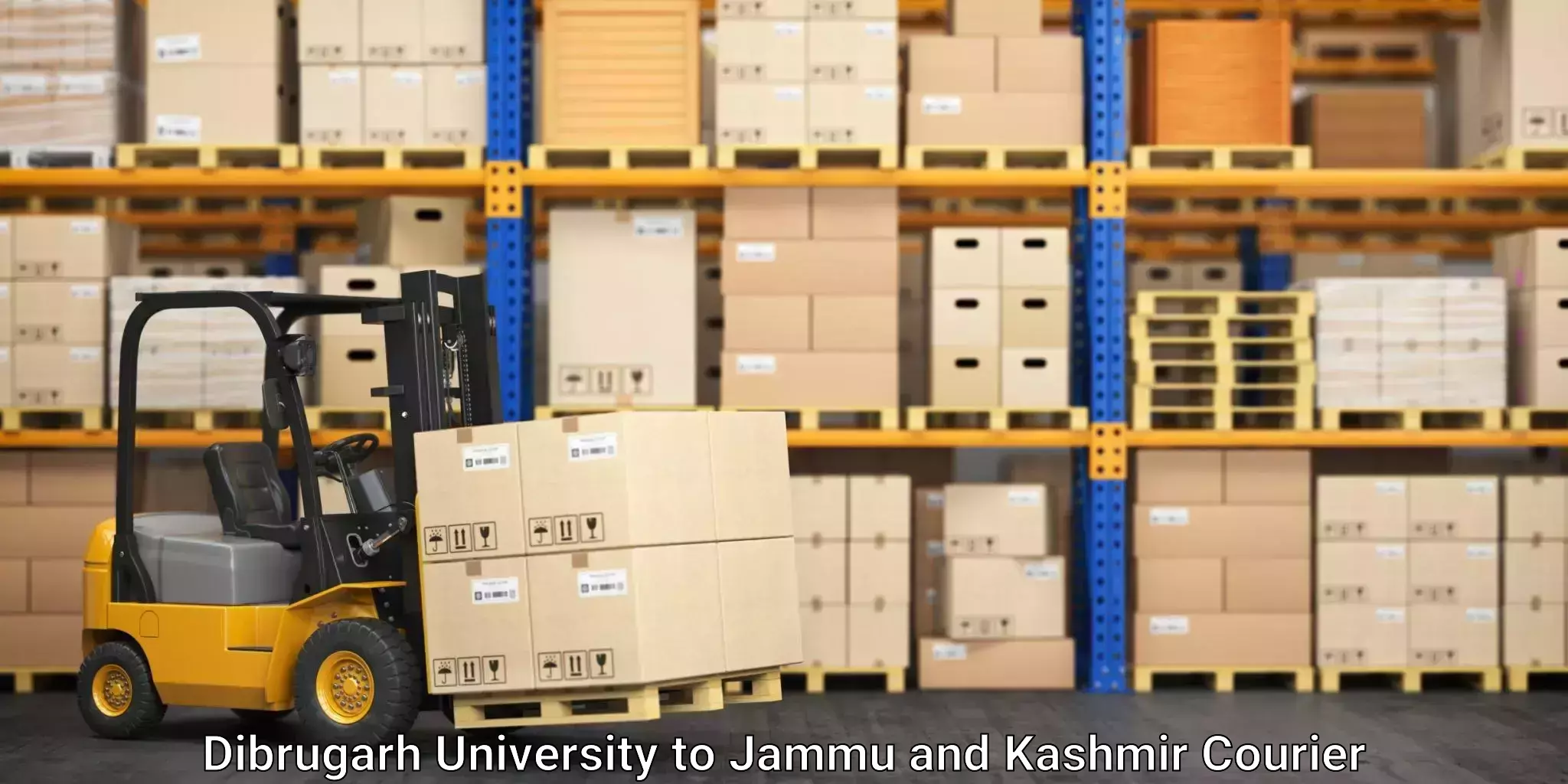 Round-the-clock parcel delivery Dibrugarh University to Pulwama