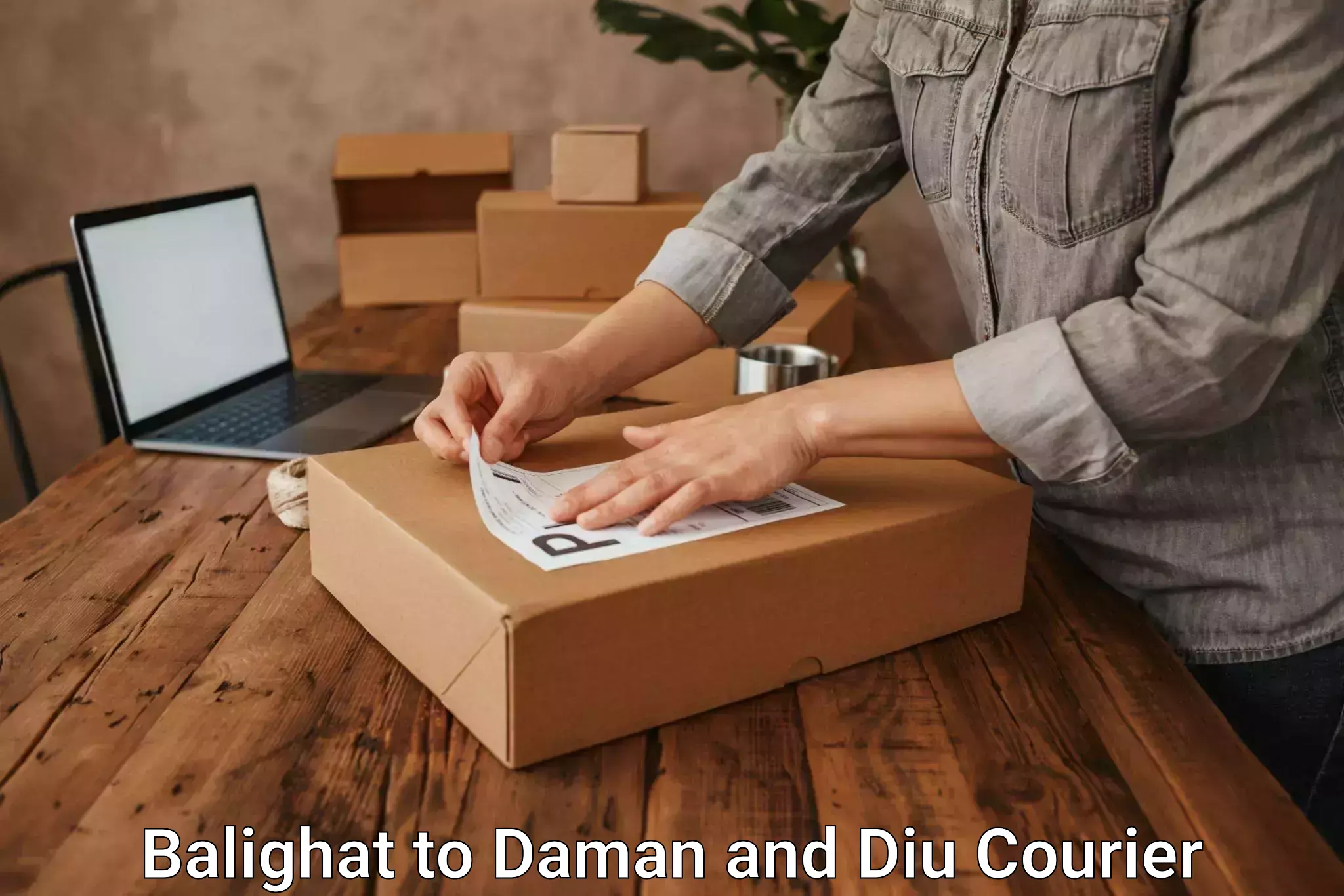Logistics and distribution Balighat to Daman and Diu