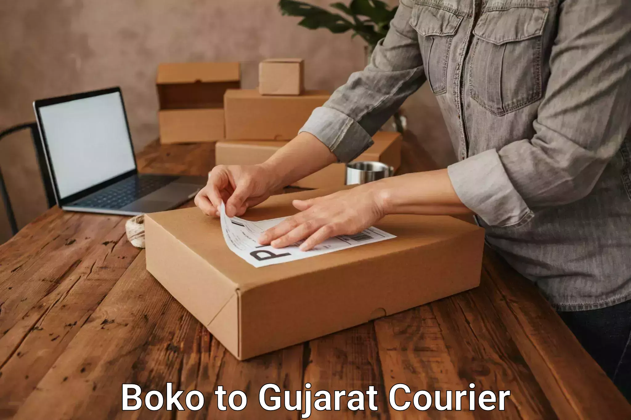 Cost-effective courier options Boko to IIIT Surat