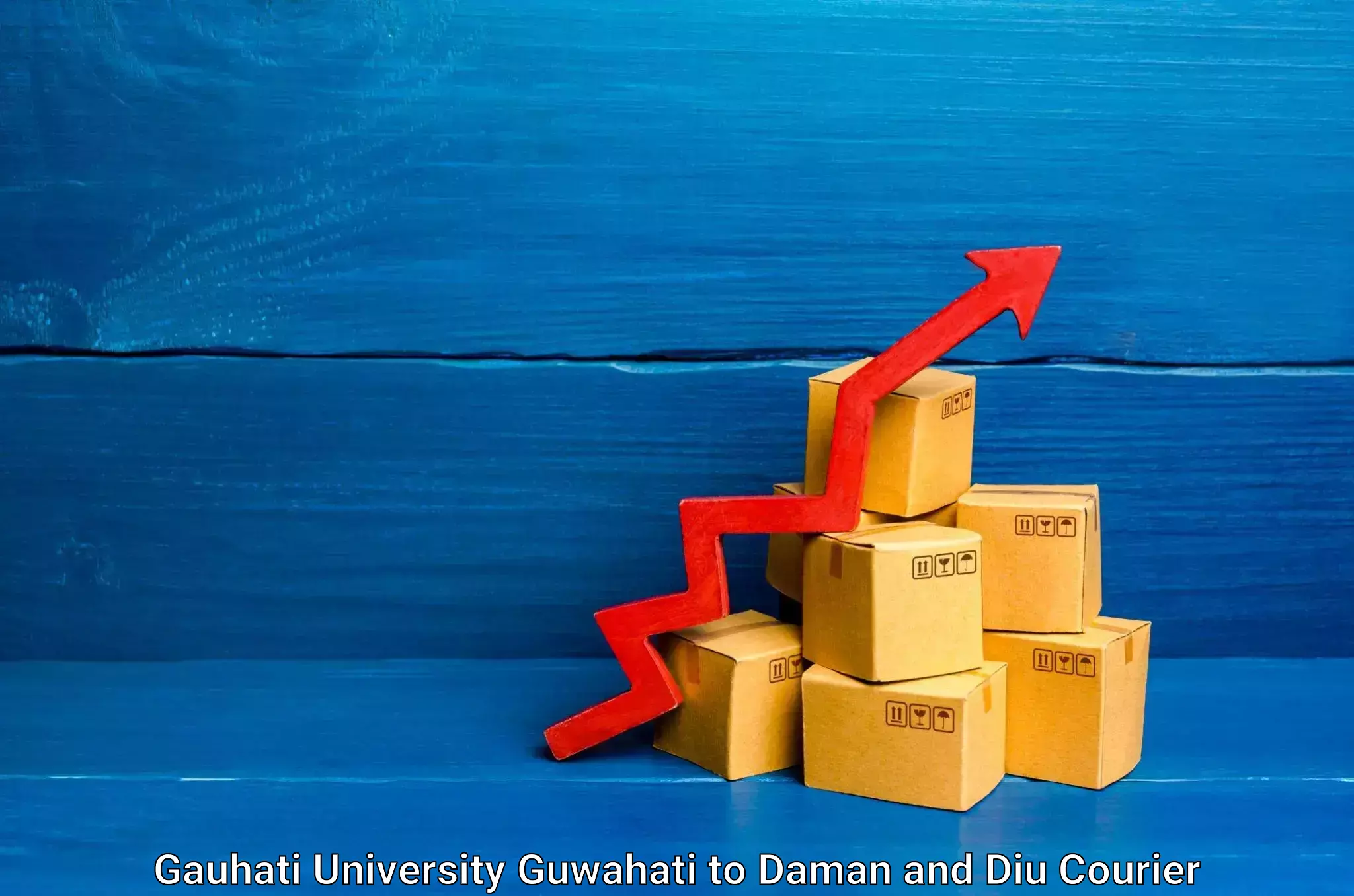Express delivery capabilities Gauhati University Guwahati to Daman and Diu