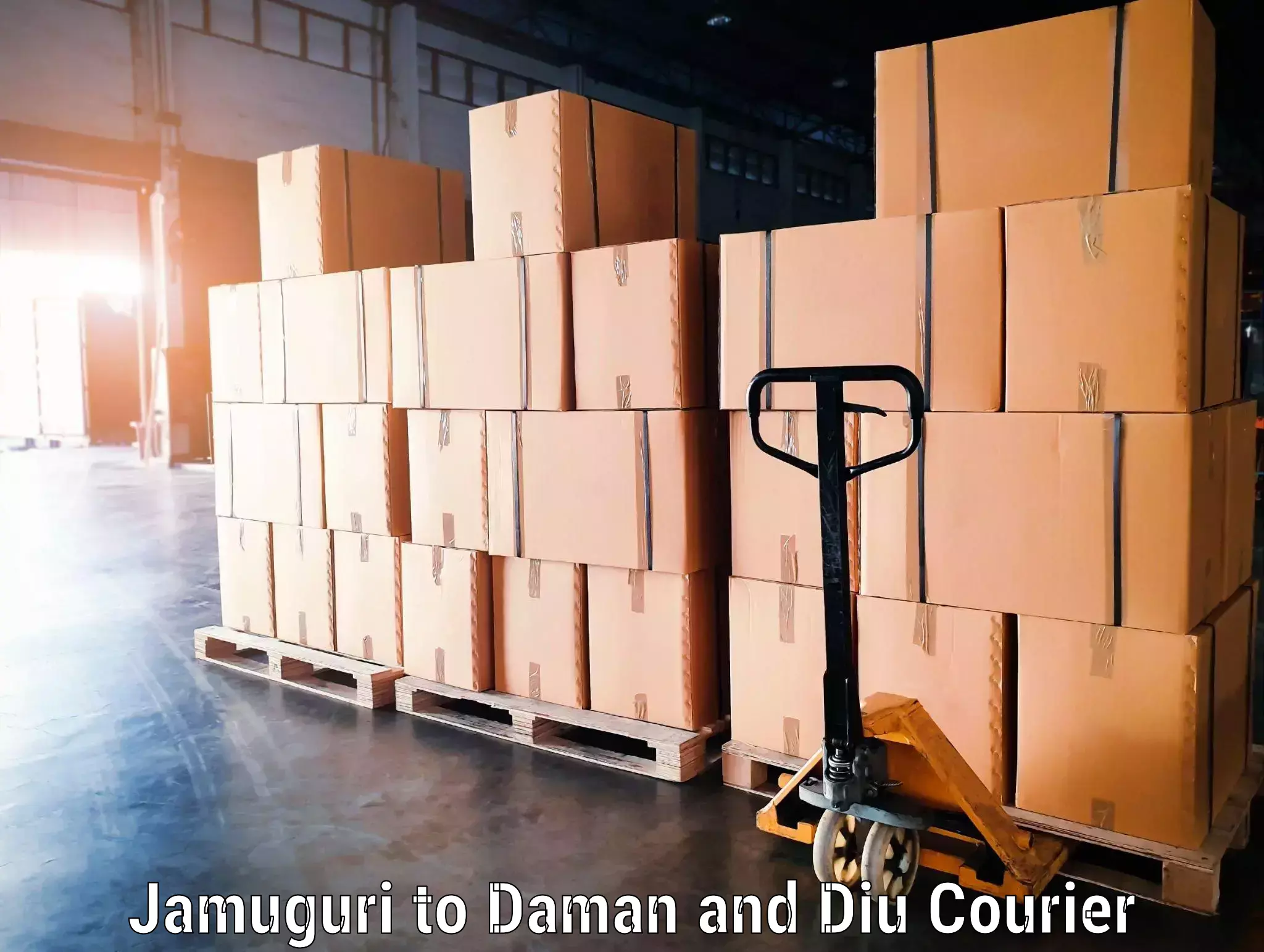 Single item baggage courier Jamuguri to Daman