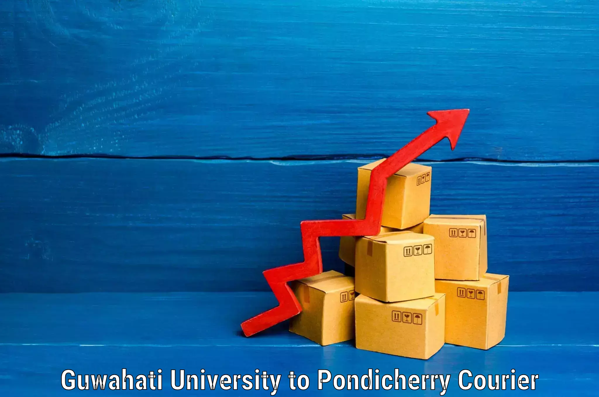 Door-to-door baggage service Guwahati University to NIT Puducherry