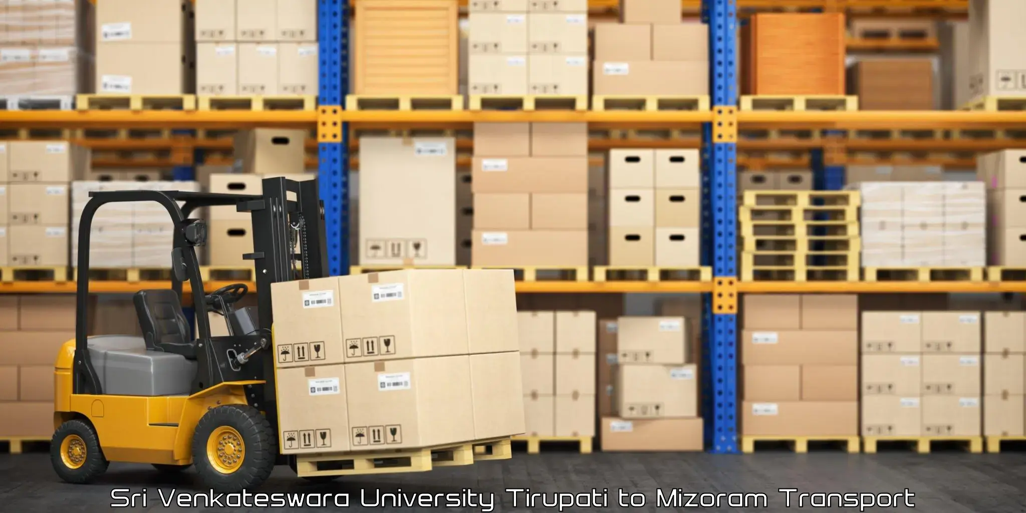 Package delivery services Sri Venkateswara University Tirupati to Mizoram