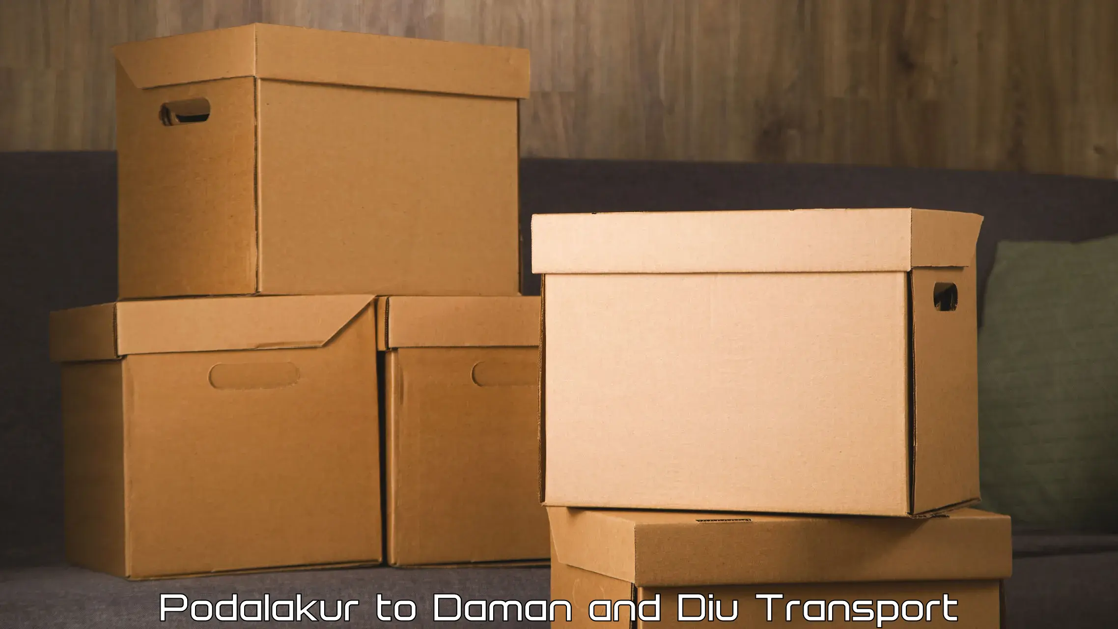 Cargo transportation services Podalakur to Daman and Diu
