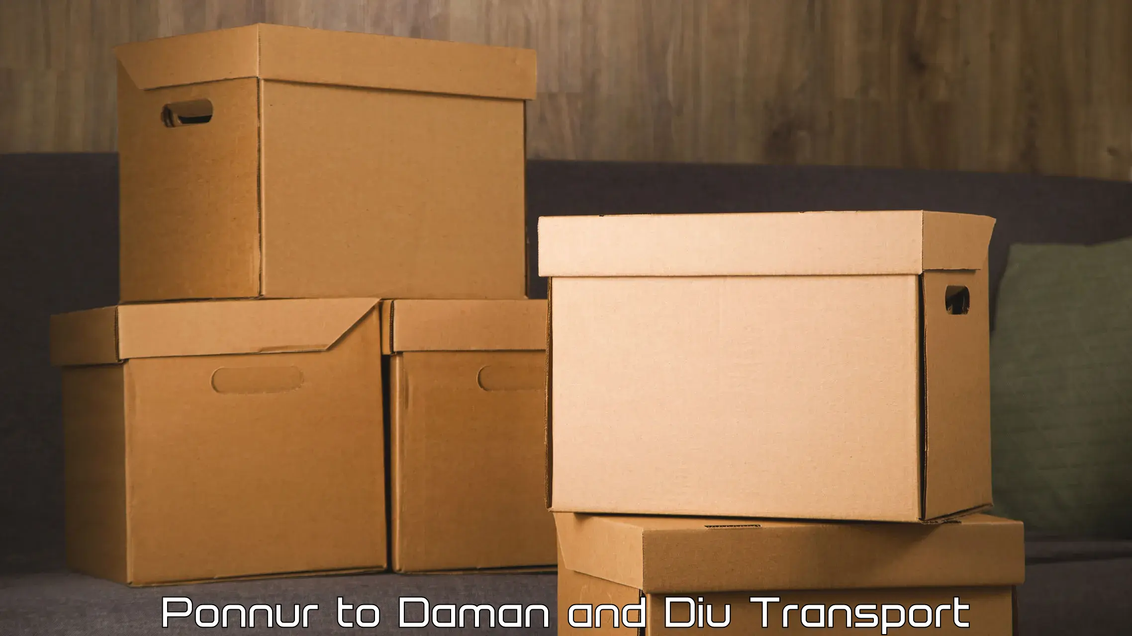 Cargo transport services Ponnur to Diu