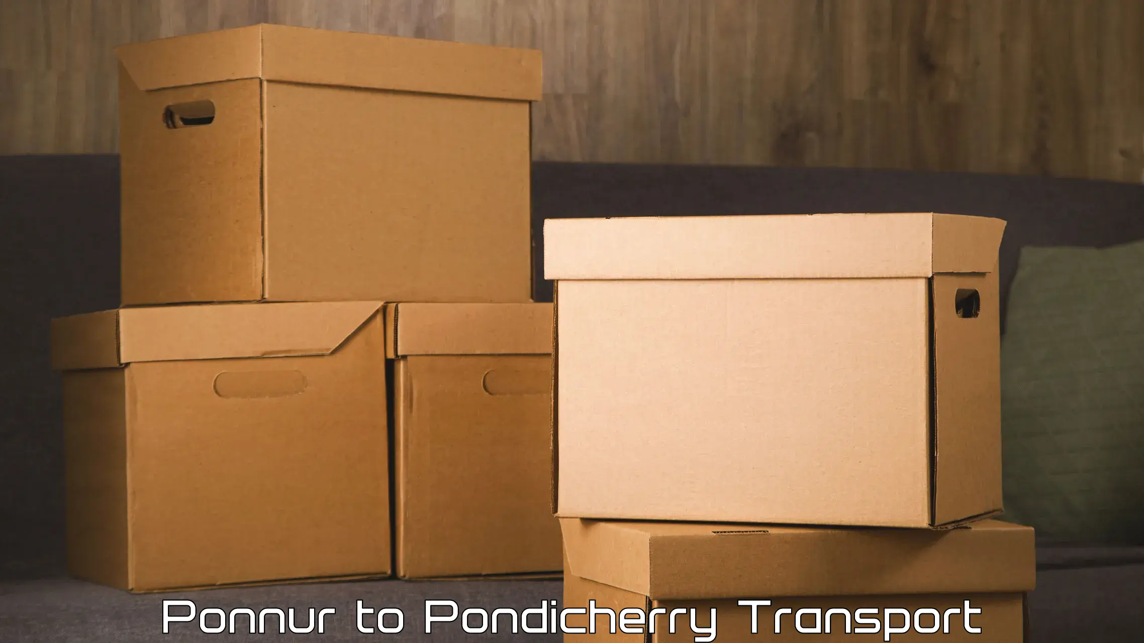 Two wheeler transport services Ponnur to Pondicherry