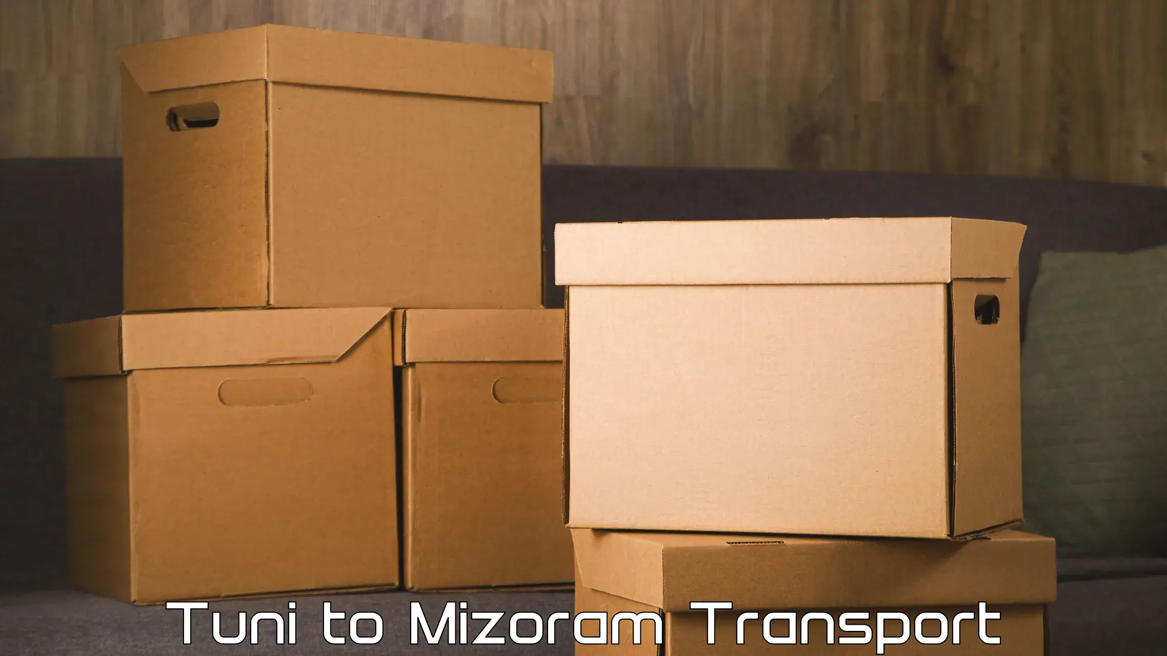 India truck logistics services Tuni to Mizoram