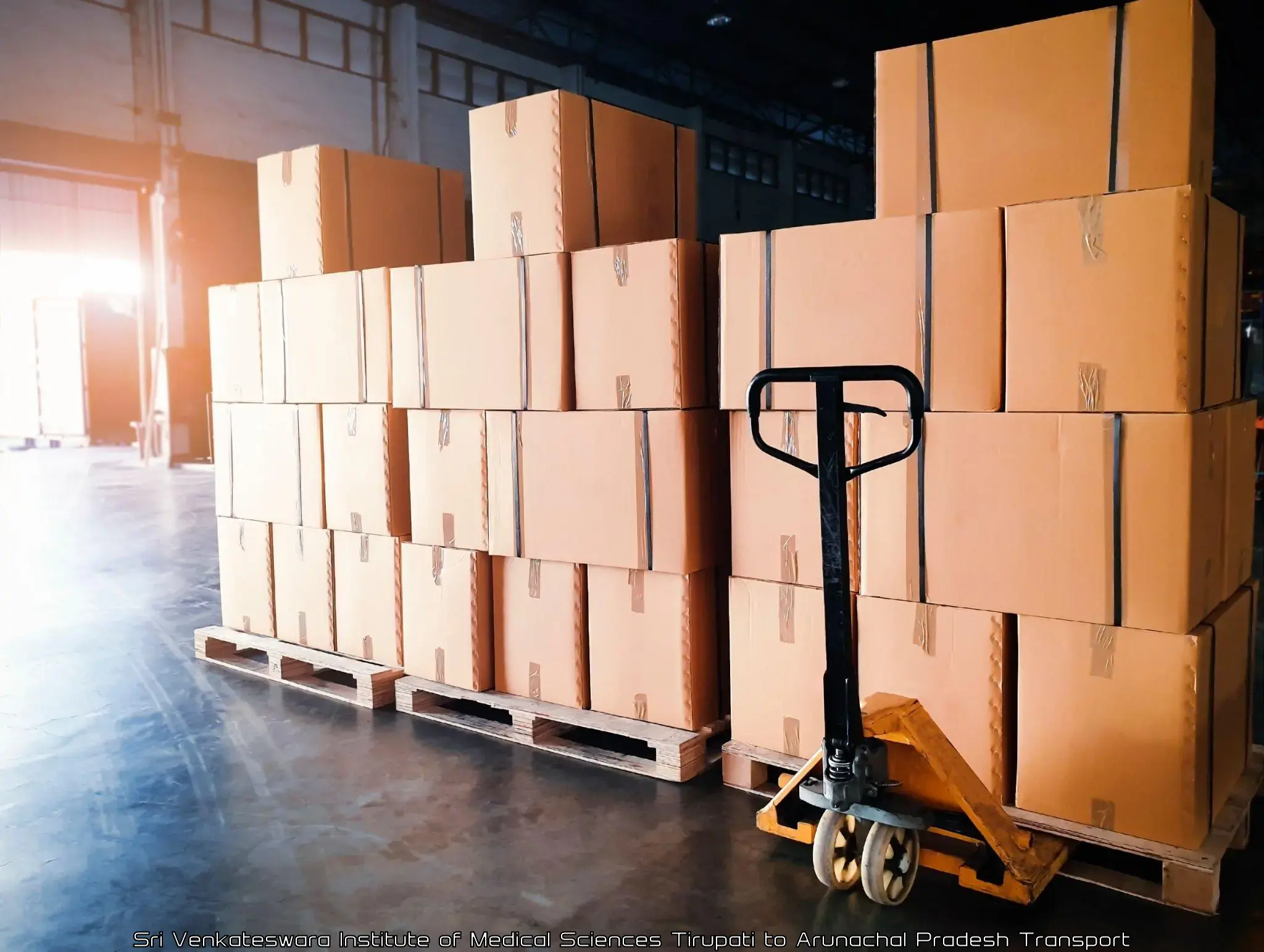 Container transport service Sri Venkateswara Institute of Medical Sciences Tirupati to Ziro