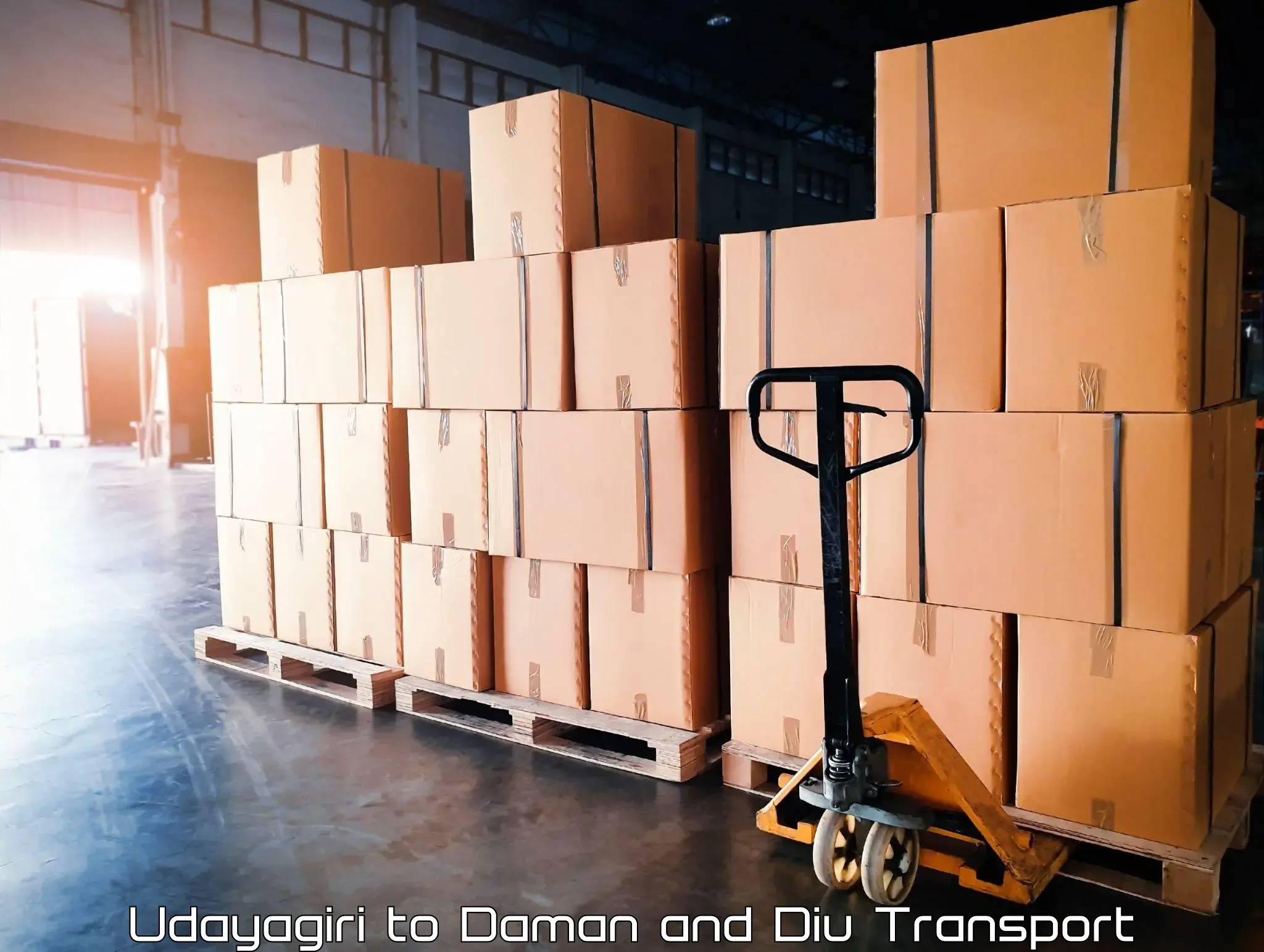 Container transport service Udayagiri to Daman and Diu