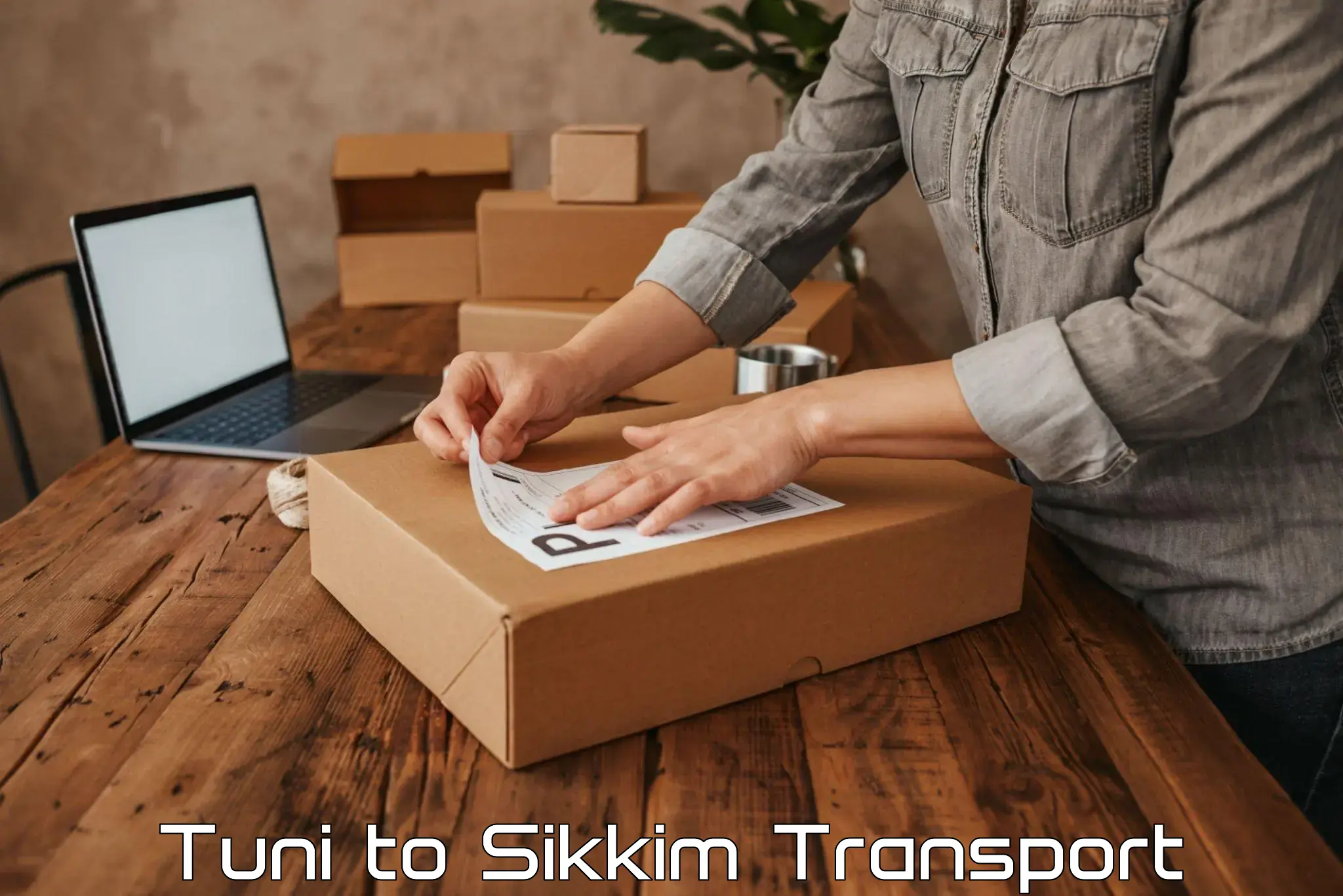 Bike shipping service Tuni to North Sikkim