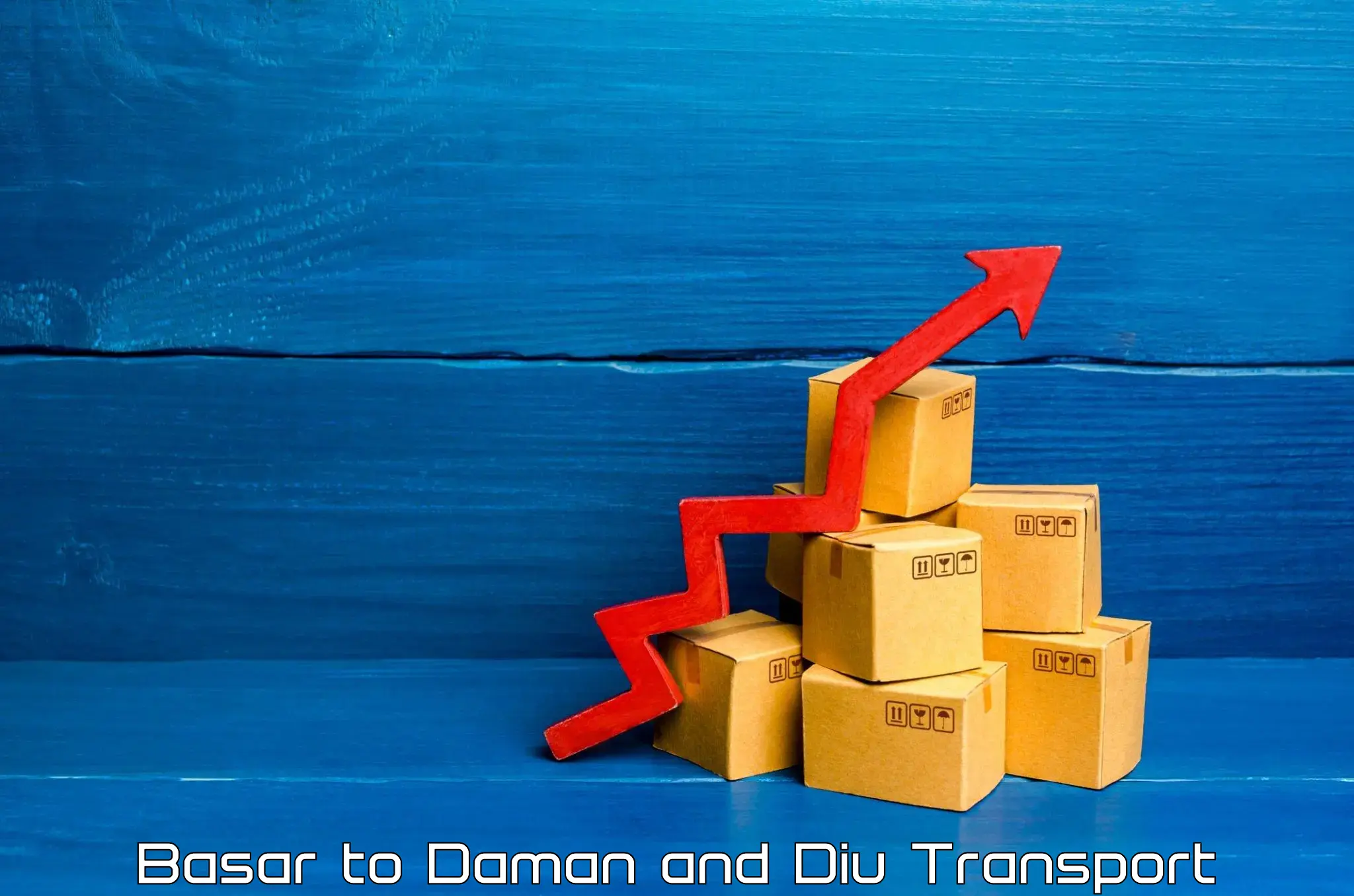 Container transportation services Basar to Daman and Diu