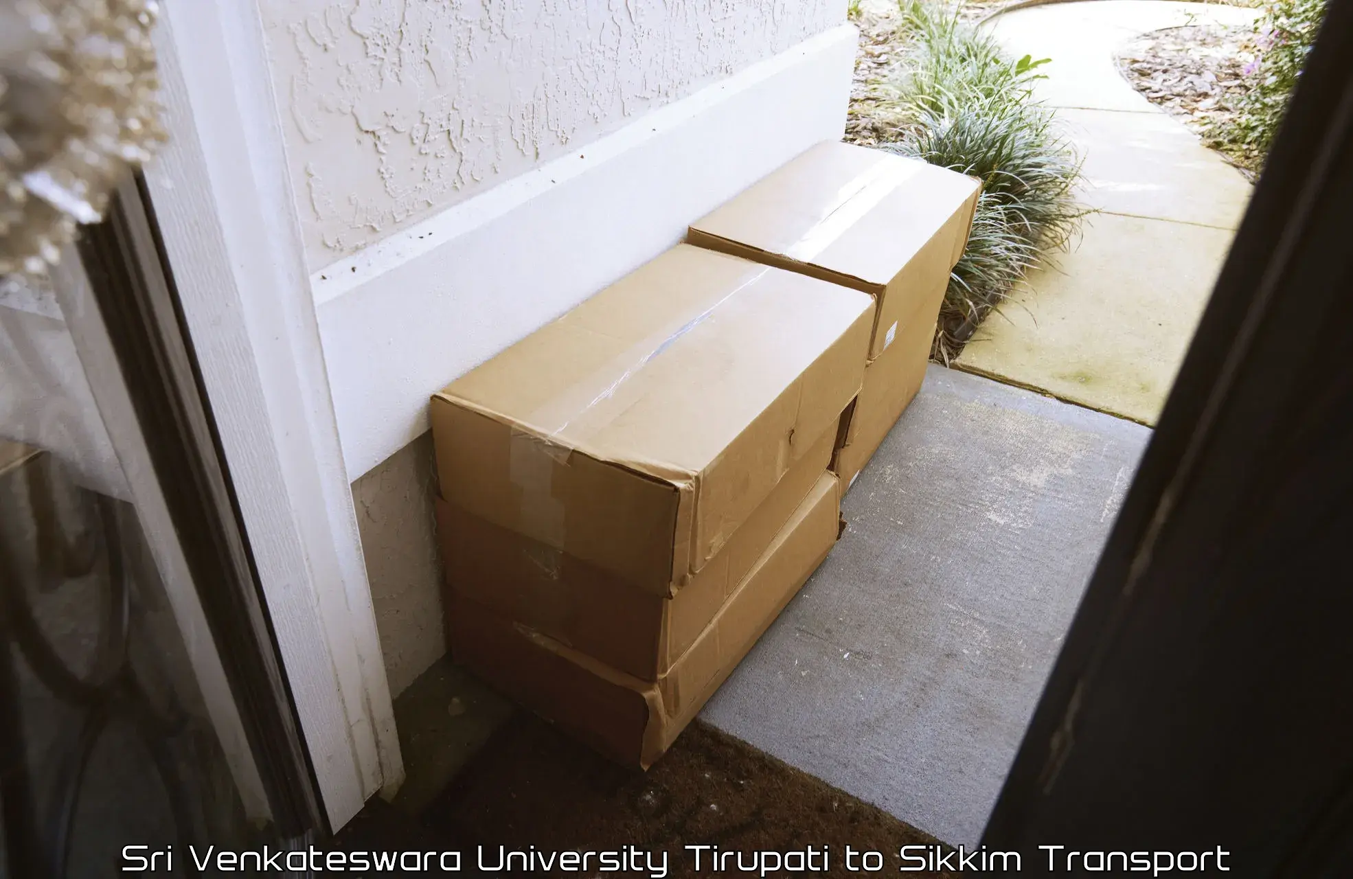 Package delivery services Sri Venkateswara University Tirupati to Rangpo